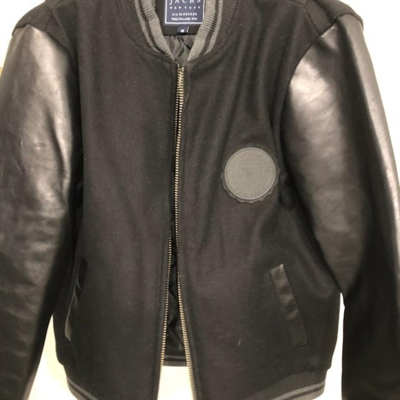 JACHS NEW YORK CHIC LUXE VARSITY LEATHER WOOL JACKET SIZE M - Picture 13 of 13